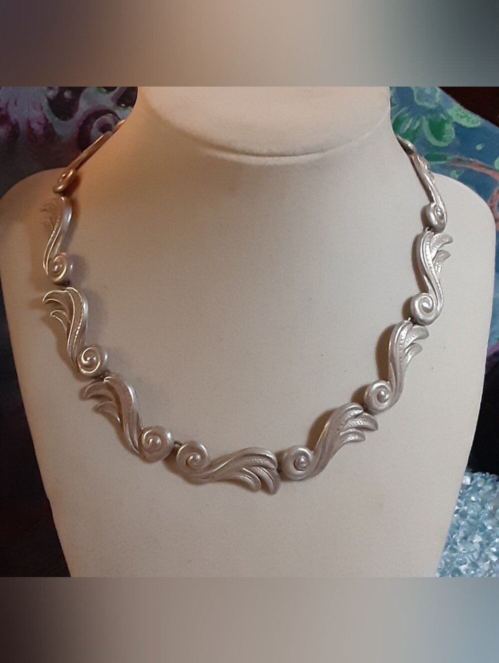 c1948-58 Taxco Mexico ANGEL WINGS STERLING NECKLACE 17"